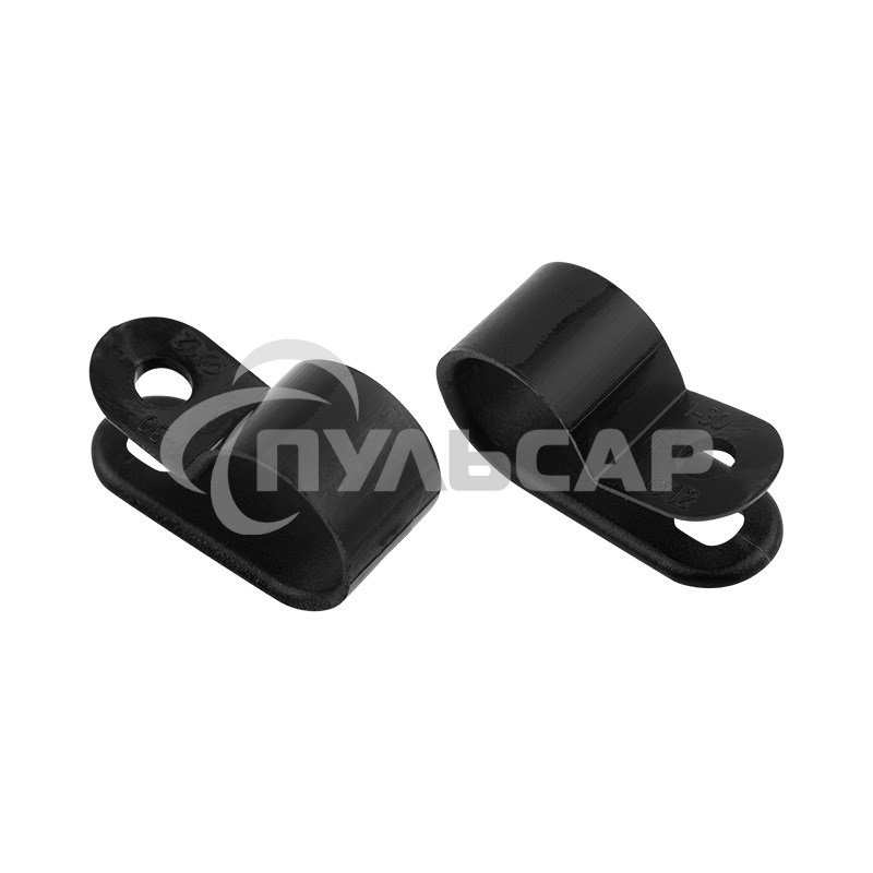 Кабельная скоба под винт Rexant 12 мм, черная, упаковка 50 шт.