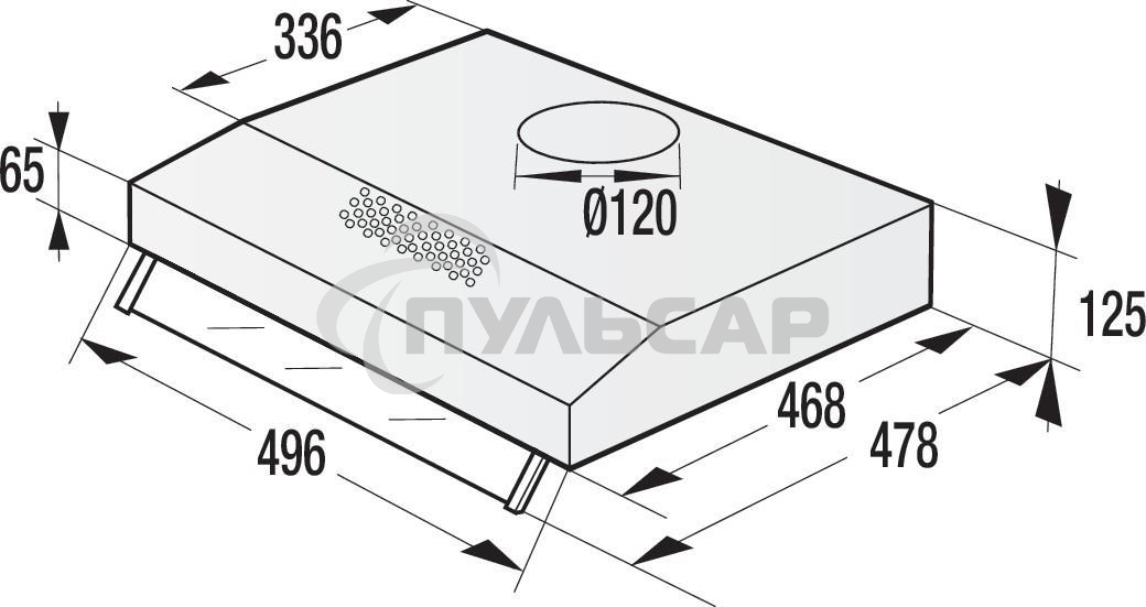 Вытяжка встраиваемая Gorenje WHU529EX/M нержавеющая сталь управление: кнопочное (1 мотор)