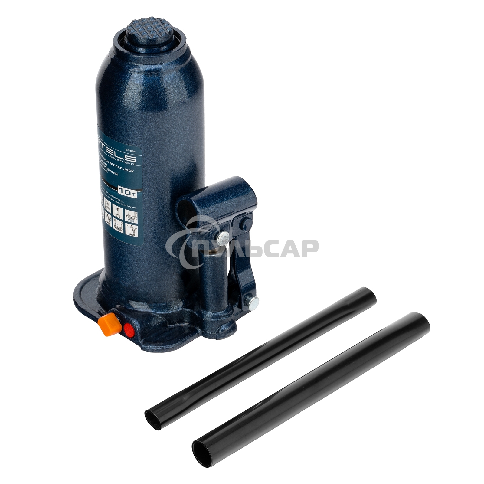 Домкрат гидравлический бутылочный, 10 т, h подъема 222-447 мм Stels