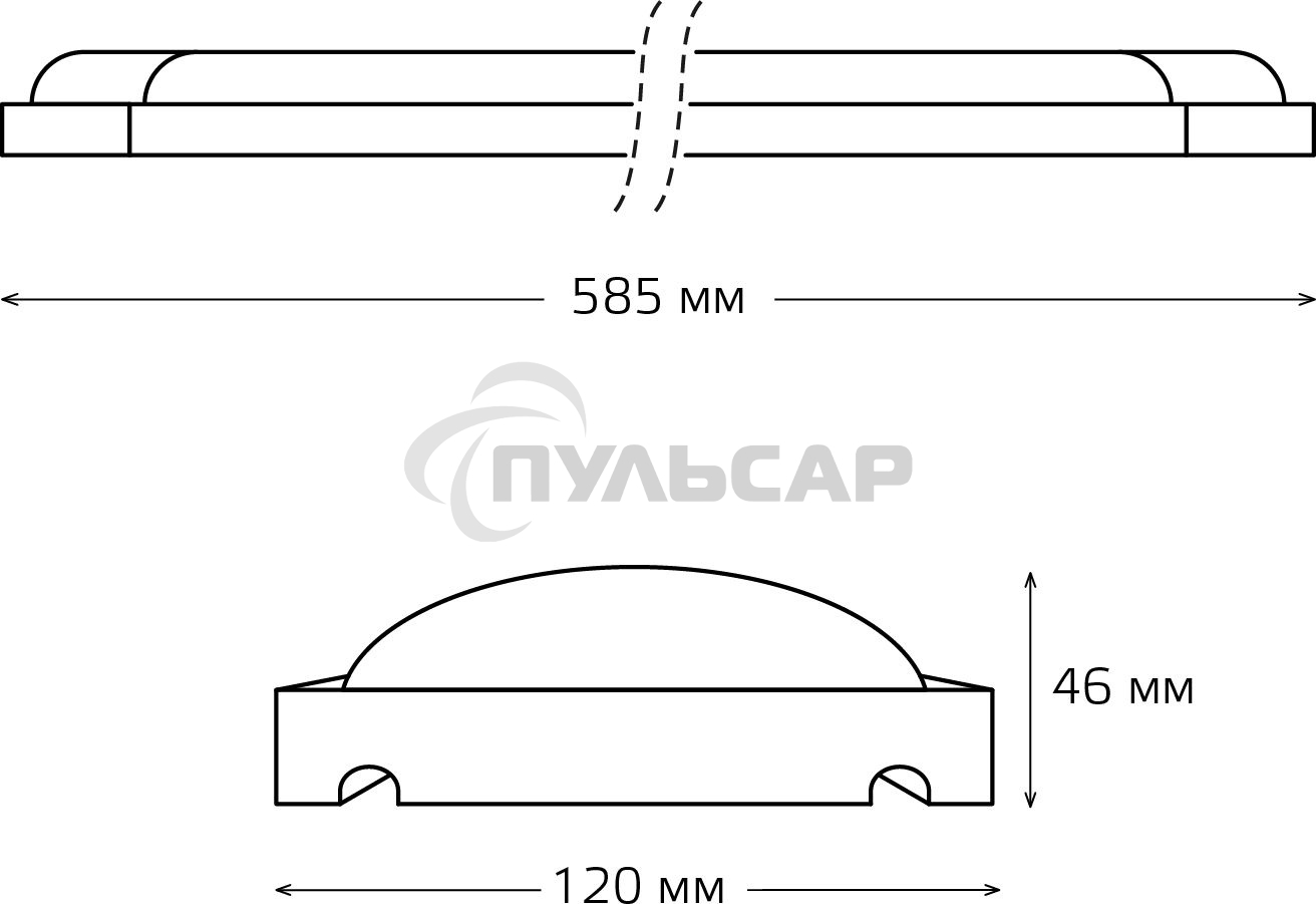 Светильник линейный Gauss WLF-4 18W 1520lm 4000K 185-265V IP20 585*120*46мм сталь LED 1/12