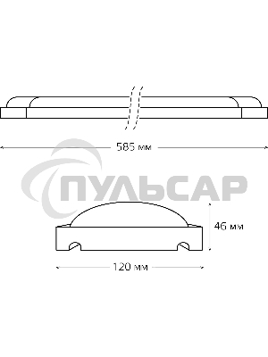 Светильник линейный Gauss WLF-4 18W 1520lm 4000K 185-265V IP20 585*120*46мм сталь LED 1/12