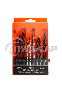 Набор сверл по бетону 5-6-8 мм, металлу 5-6-8 мм, дереву 5-6-8 мм, 9 шт. цилин. хвостовик Sparta