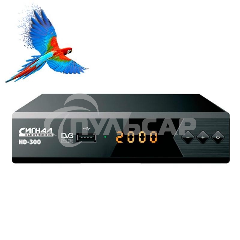 Ресивер эфирный цифровой DVB-T2 HD HD-300 металл, дисплей DOLBY DIGITAL, Сигнал