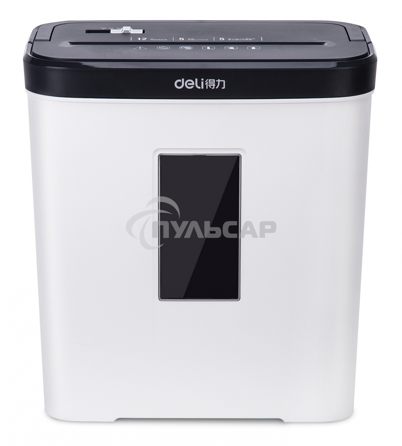 Шредер Deli E9939 белый (секр.P-4)/фрагменты/5лист./12лтр./скобы