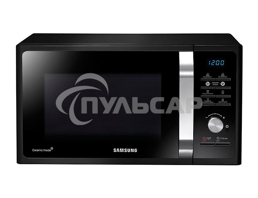 Микроволновая печь Samsung MS23F302TAK черный, 23 л, 800 Вт, переключатели - поворотный тактовый механизм/кнопки