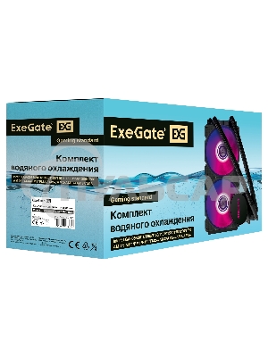 Система водяного охлаждения ExeGate BlackWater-240V2.PWM.RGb черный, 120 мм, алюминий, 2000 об/мин, 22 дБ, 4 pin, 220 Вт