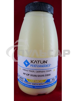 Тонер HP CP2020/2025/CM2320 Yellow, химический (фл.80г.) Katun фас. России