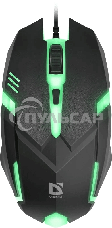 Мышь проводная Defender Cyber MB-560L черный, 1200 dpi, USB, кнопки - 3
