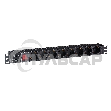 Блок розеток горизонтальный ExeGate ServerPro PDU-19H801 Al-8S-C14-SW, 19