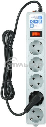 Сетевой фильтр Powercube SPG-B-15 5м (5 розеток) серый (коробка)