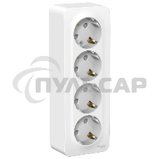 Розетка 4-м ОП BLANCA 16А 250В защ. шторки с заземл. изол. пласт. белый  SchE BLNRA011411