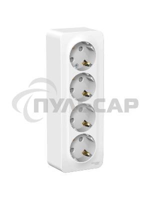 Розетка 4-м ОП BLANCA 16А 250В защ. шторки с заземл. изол. пласт. белый  SchE BLNRA011411