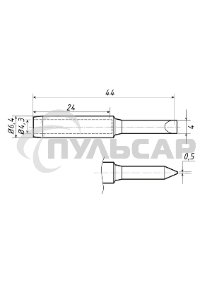 Жало Rexant для паяльника серии 900М, Ø 4.3 мм, тип плоский большой 4.0 мм