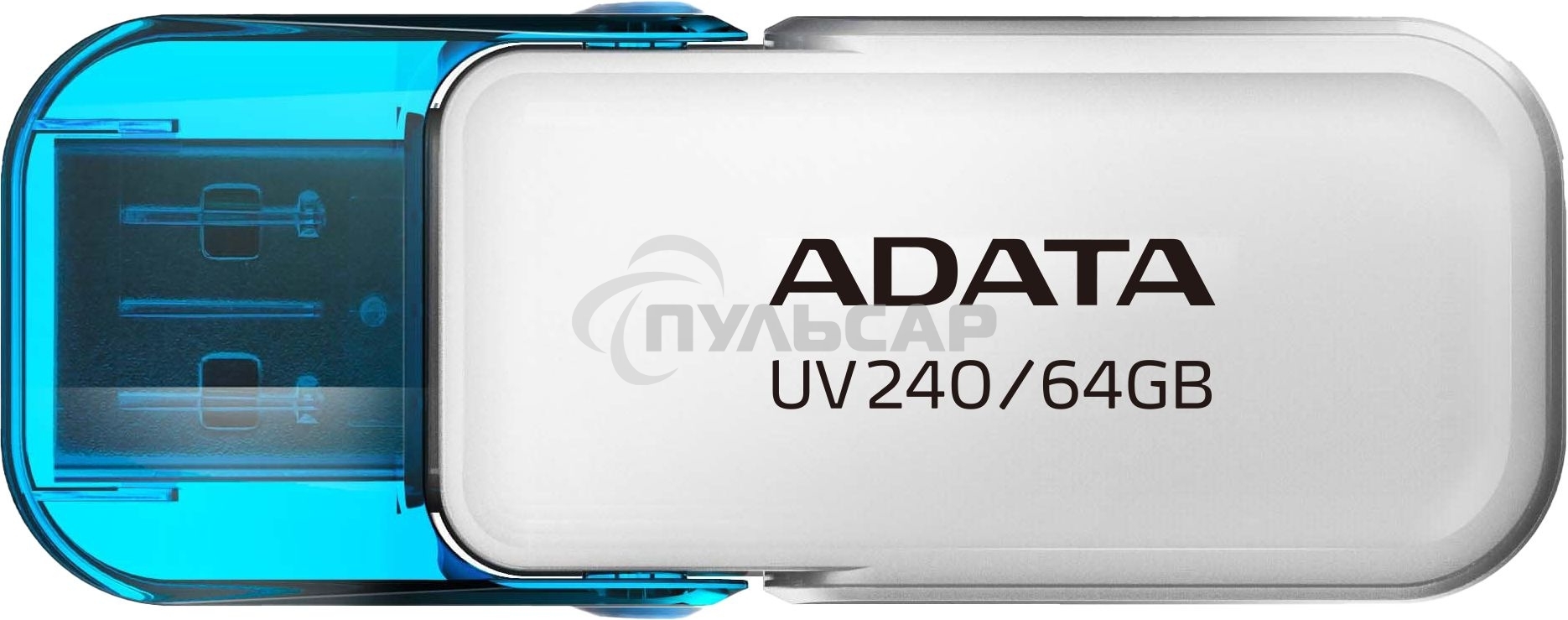 Флешка USB ADATA UV240 (AUV240-64G-RWH), 64 Gb, USB 2.0, R/W 15/5, белый/синий