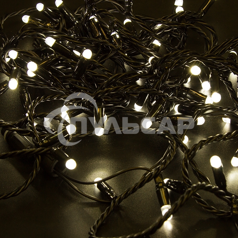 Гирлянда Neon-night Нить 10м, постоянное свечение, черный ПВХ, 230В, Теплый белый