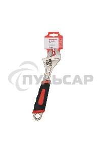 Разводной ключ Rexant 250 мм никелированный, двухкомпонентная рукоятка