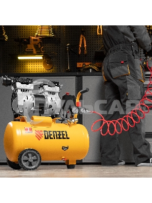 Компрессор DLS950/24 безмаслянный малошумный 950 Вт, 165 л/мин,ресивер 24 л Denzel