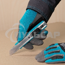 Нож 160 мм, метал.корпус, выдв. сегм. лезвие 18 мм (SK-5), метал. напр-щая, клипса для ремня Gross