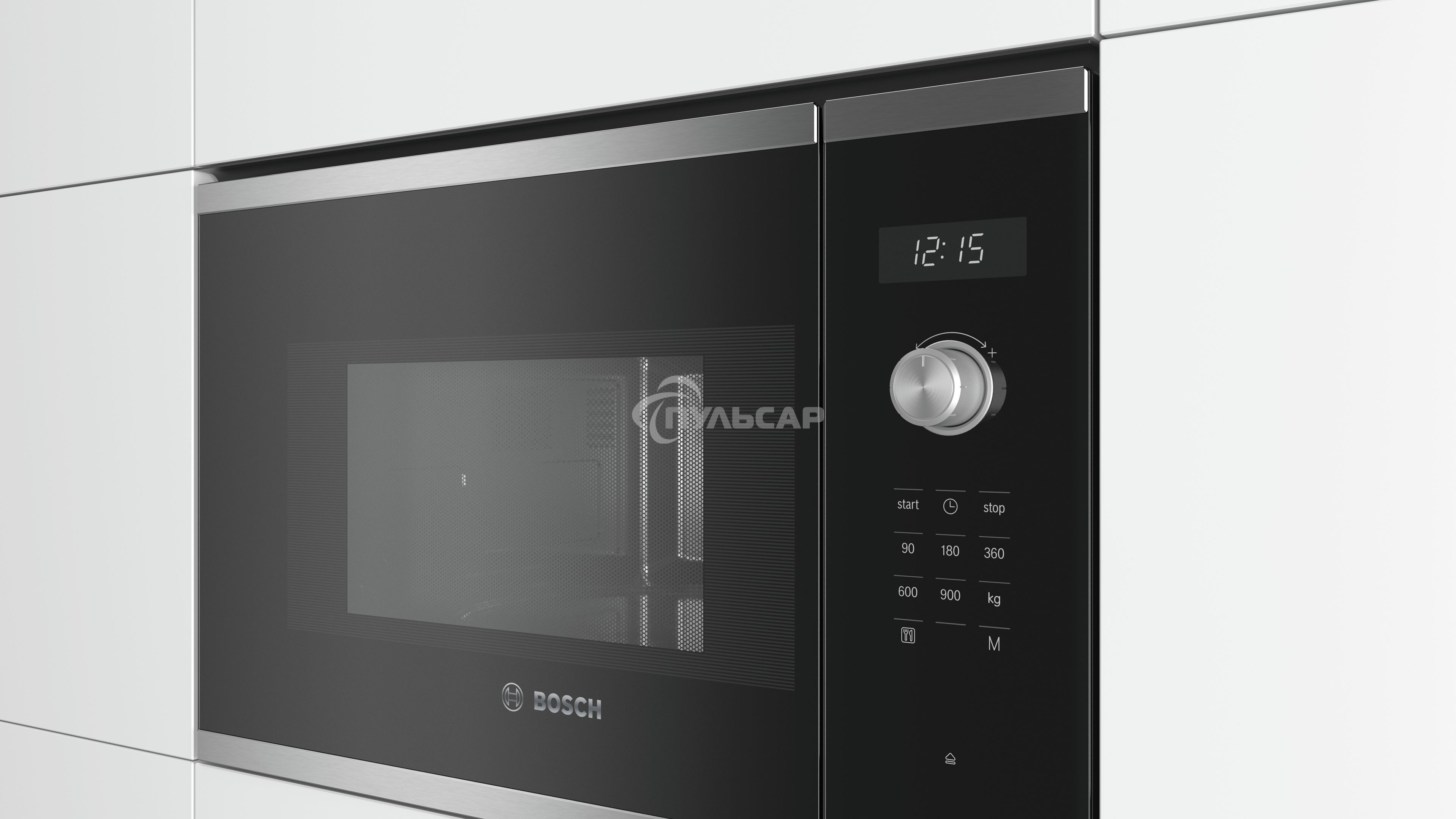 Микроволновая печь встраиваемая Bosch BFL554MS0 нержавеющая сталь/черный, 25 л, 900 Вт, переключатели - поворотный механизм/сенсор