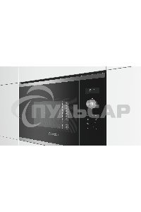 Микроволновая печь встраиваемая Bosch BFL554MS0 нержавеющая сталь/черный, 25 л, 900 Вт, переключатели - поворотный механизм/сенсор