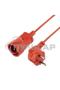 Удлинитель-шнур PROconnect ПВС 3х0.75, 20 м, с/з, 6 А, 1300 Вт, IP44, оранжевый (Сделано в России)