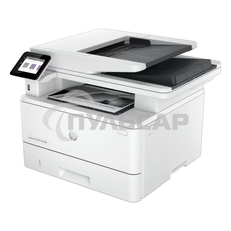 МФУ лазерное HP LaserJet Pro 4103fdw (2Z629A), A4, ч/б, печ. до 40 стр/мин., скан. до 29 стр/мин., 1200 x 1200 dpi (печать) 600x600dpi (скан.), USB, RJ-45, Wi-Fi, BlueTooth, Air Print, Mopria