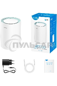 Бесшовный Mesh роутер Cudy M1300(1-Pack) AC1200 10/100/1000BASE-TX белый