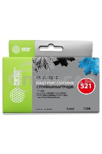 Картридж струйный Cactus CS-CLI521С голубой (8,4 мл) для Canon MP540/MP550/MP620/MP630/MP640/MP660