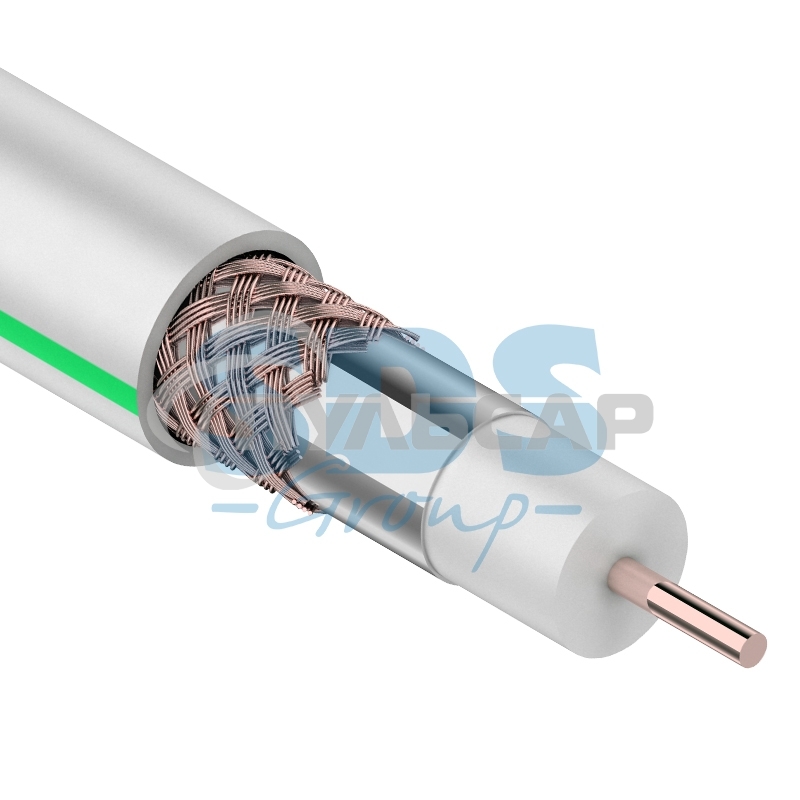 Кабель коаксиальный СМАРТКИП SAT 703 B, Cu/Al/Cu, 48%, 75 Ом, бухта 100 м, белый
