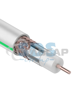Кабель коаксиальный СМАРТКИП SAT 703 B, Cu/Al/Cu, 48%, 75 Ом, бухта 100 м, белый