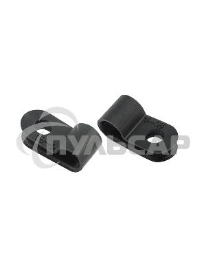 Кабельная скоба под винт Rexant 5 мм, черная, упаковка 50 шт.