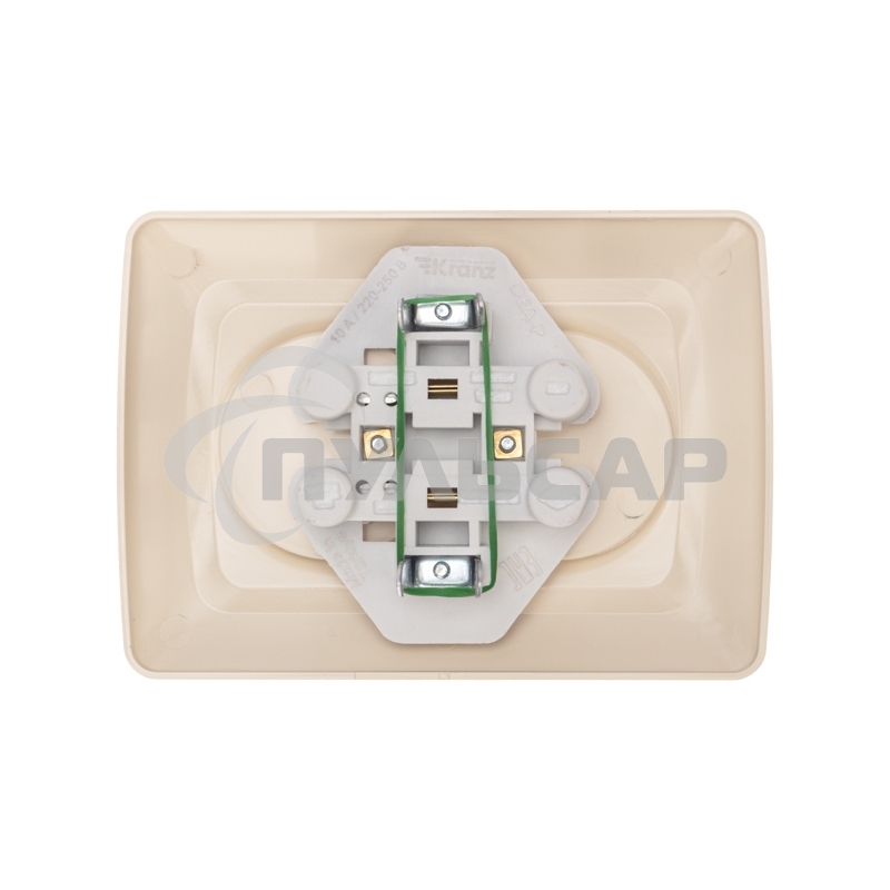 Розетка 2-ая DEA б/з с/у 10А Беж KRANZ (1/10/120)