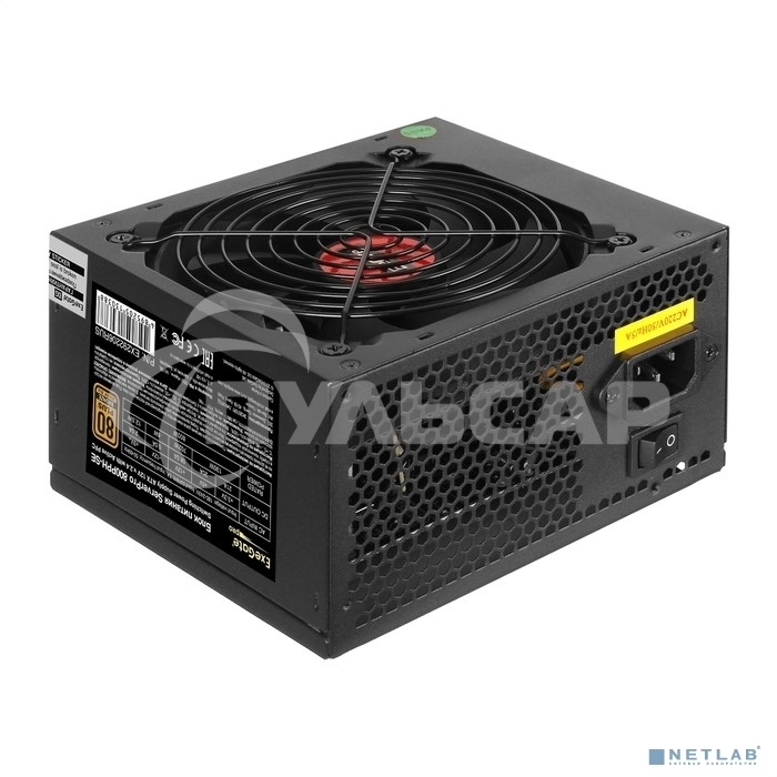 Блок питания серверный 800W ExeGate EX292206RUS ServerPRO 80 PLUS Bronze, 800PPH-SE (ATX, for 3U+ cases, APFC, КПД 89% (80 PLUS Bronze), 12cm fan, 24pin, 2x(4+4)p, 4xPCI-E, 8xSATA, 4xIDE, box, black)