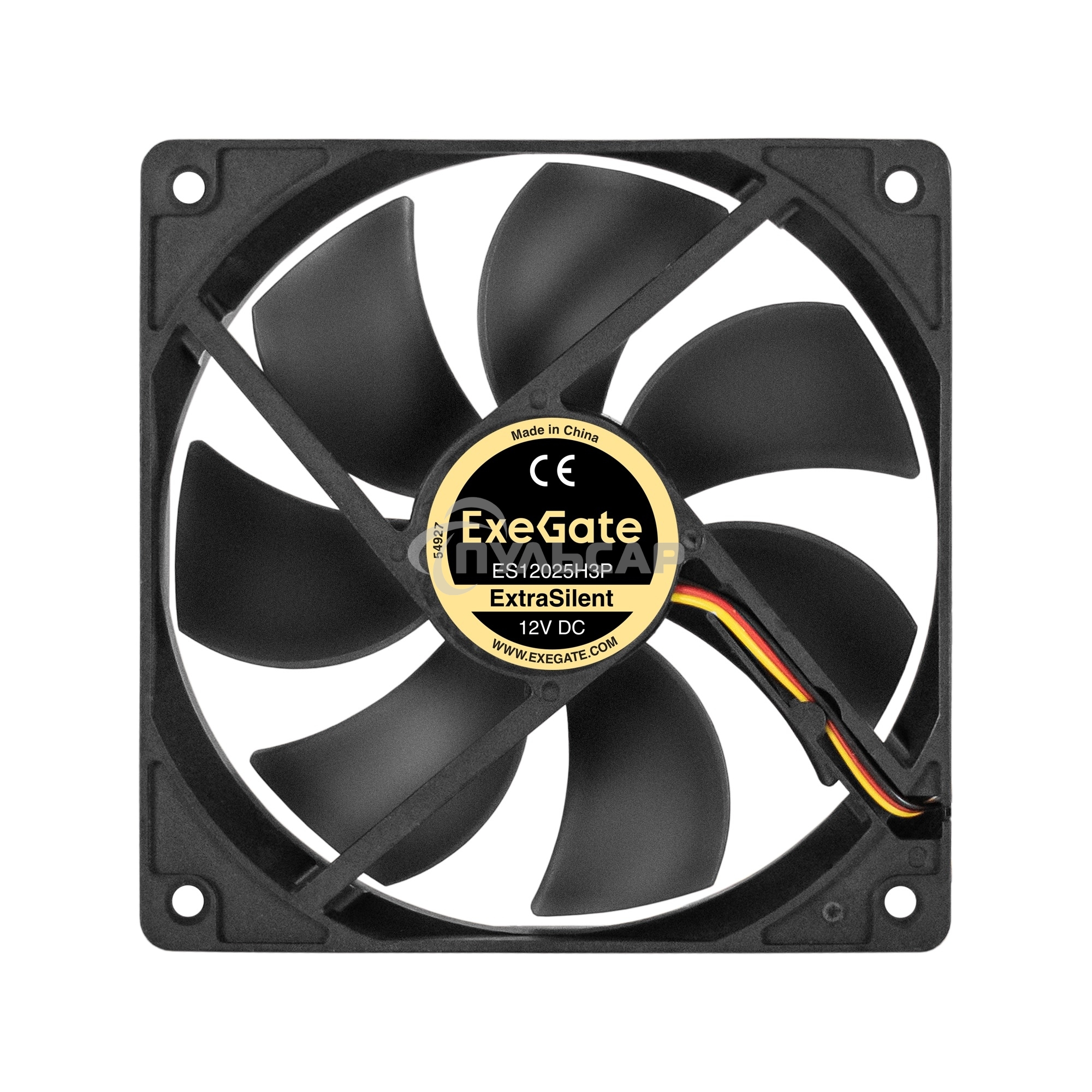 Вентилятор для корпуса ExeGate ExtraSilent ES12025H3P черный, 120 мм, 1450 об/мин, 24 дБ, 3 pin