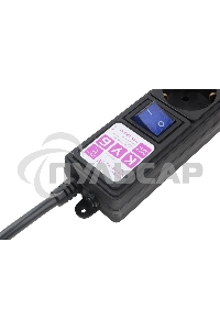 Фильтр-удлинитель PC 3м 6р, черный 16А, SPG6-B2