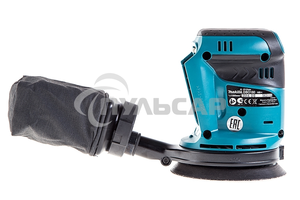 Машинка эксцентриковая MAKITA DBO180Z 18В LiIon ф125мм 7000/9500/11000об/мин ампл.2.8мм 1.7кг