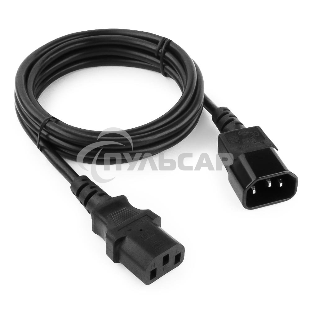 Кабель питания сист.блок-монитор Gembird 1.8м, VDE(0.75мм), черный, с зазем., пакет PC-189-VDE