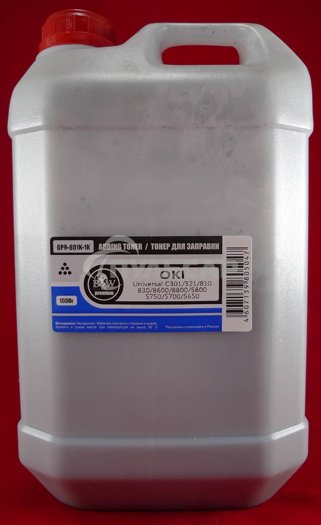 Тонер OKI Universal C301/321/610/810/830/910/930/3100/3200/3300/3400/3450/3530/3600/8600/8650/8800/5100/5200/5300/5400/5510/5850/5800/5750/5700/5650/5950/MC860, Ricoh SP c720 Black (кан., 1кг) B&W Premium (Tomoegawa) - фас.России