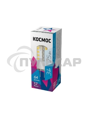 Лампа светодиодная LED 3Вт 12В G4 4500К Космос LksmLED3wJCG412v45