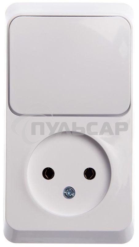 Блок ОП Этюд (1-м розетка без заземления + 1-кл. выкл.) бел. SchE BPA16-204B