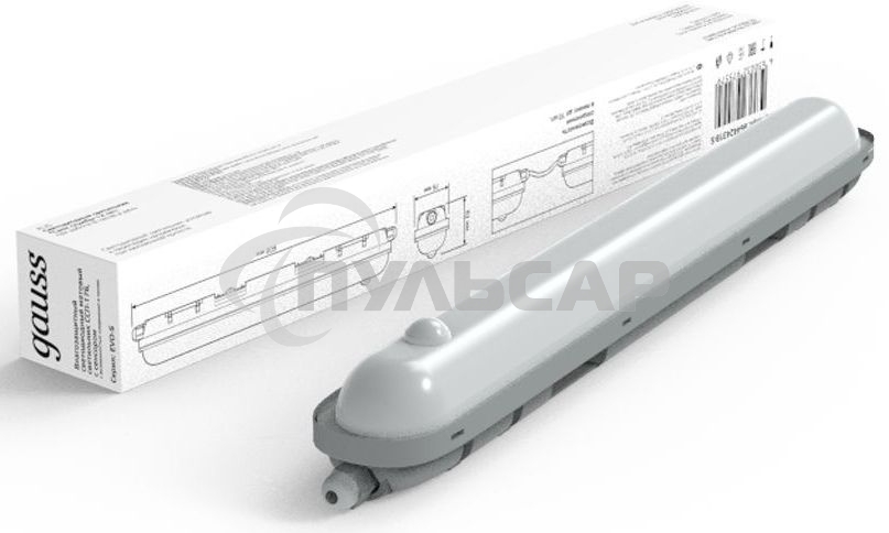 Светильник светодиодный лин Gauss СПП-176 EVO 18W 1980lm 6500K 200-240V IP65 600*76*82мм ИК-сенс и соед в лин LED