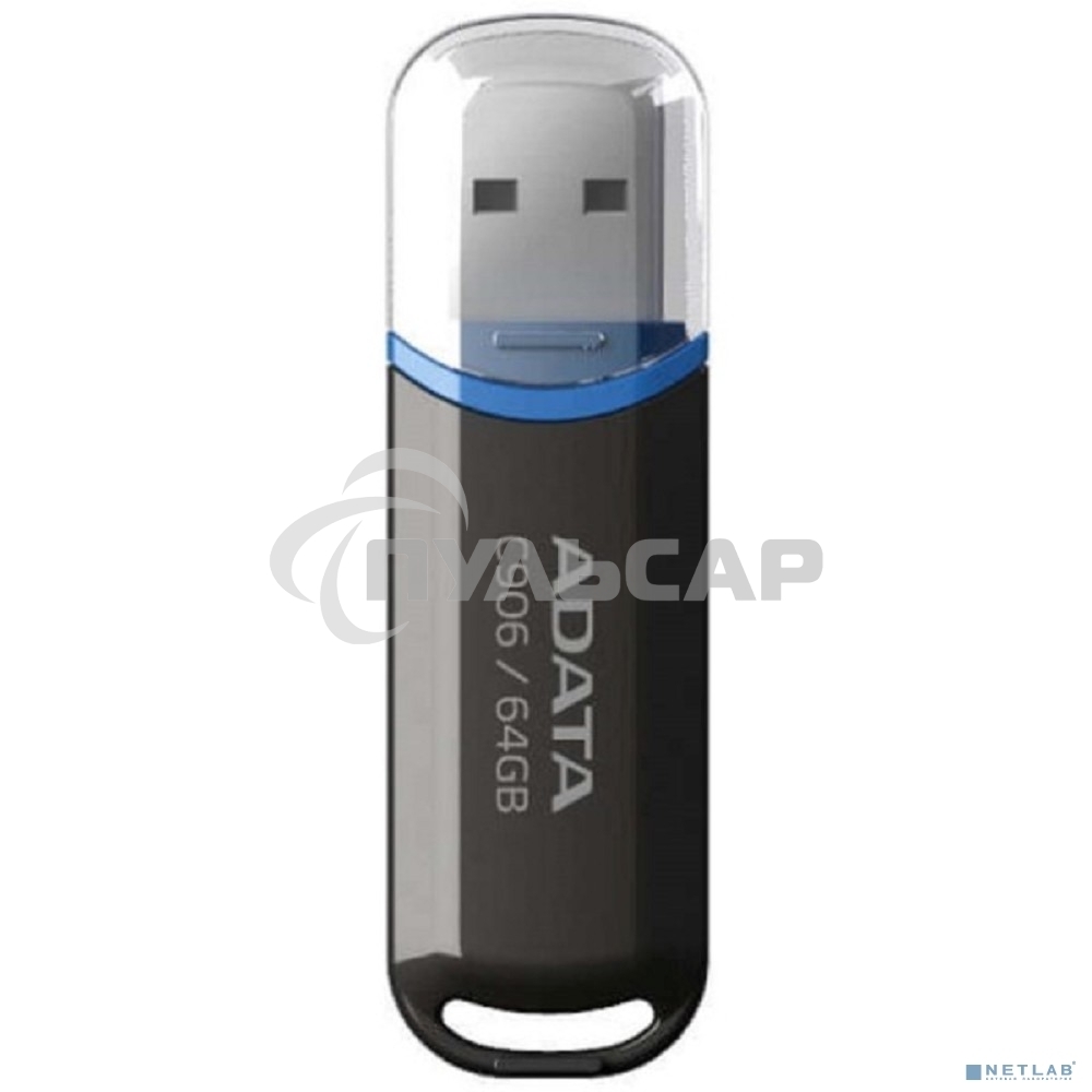 Флешка USB ADATA Classic C906 (AC906-64G-RBK), 64 Gb, USB 2.0, R/W 15/5, черный/синий