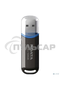 Флешка USB ADATA Classic C906 (AC906-64G-RBK), 64 Gb, USB 2.0, R/W 15/5, черный/синий