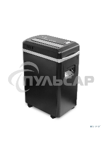 Уничтожитель документов ГЕЛЕОС УМ22-5 Уничтожитель документов ГЕЛЕОС УМ22-5, DIN P-5 (5 ур-нь секр.), фрагмент 2х8мм, 9-10 лист (70г/м2), CD/пл.карты/скрепки/скобы, 22 литра