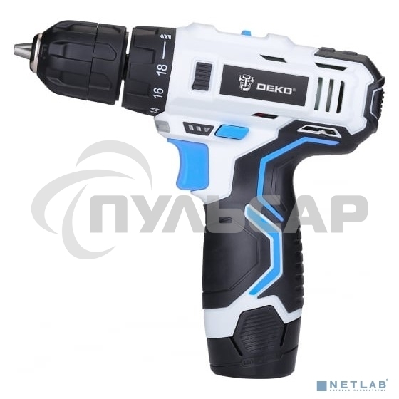 Дрель-шуруповерт Deko GCD12DU3, Аккумуляторная, 12В, 1 АКБ