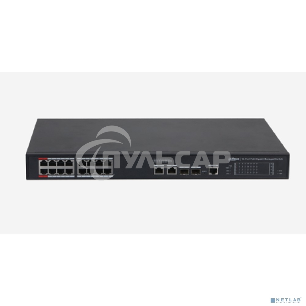 Коммутатор Dahua DH-S4220-16GT-190 (L2) 16x1Gbит/с 2SFP 16PoE 190W управляемый