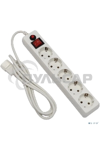 Сетевой фильтр Гарнизон для ИБП, 5р, 10А, 1.8м, ур.защиты 4, белый, пакет
