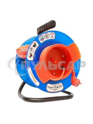 Удлинитель на катушке 1х20м без заземл. 10А IP44 У10-028 термо ПВС 2х0.75 вын. роз. UNIVersal 9633263