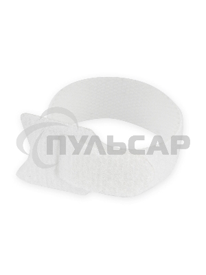 Хомуты-липучки на основе ленты Velcro VT-110x11WT 110 x 11 мм, белые (12 шт.)