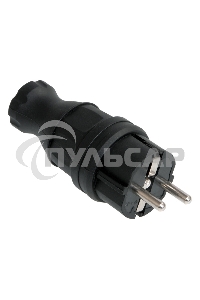 Вилка электрич. прям. ОМЕГА с заземл. IP44 ВБп3-1-0м каучук ИЭК PKR01-016-2-K02